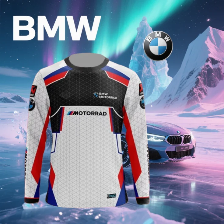 

2025 Summer BMW Racing Suit Men's Fast-drying Long-sleeved T-shirt Hot-selling Motorcycle Casual Breathable Loose Fashion Y2K