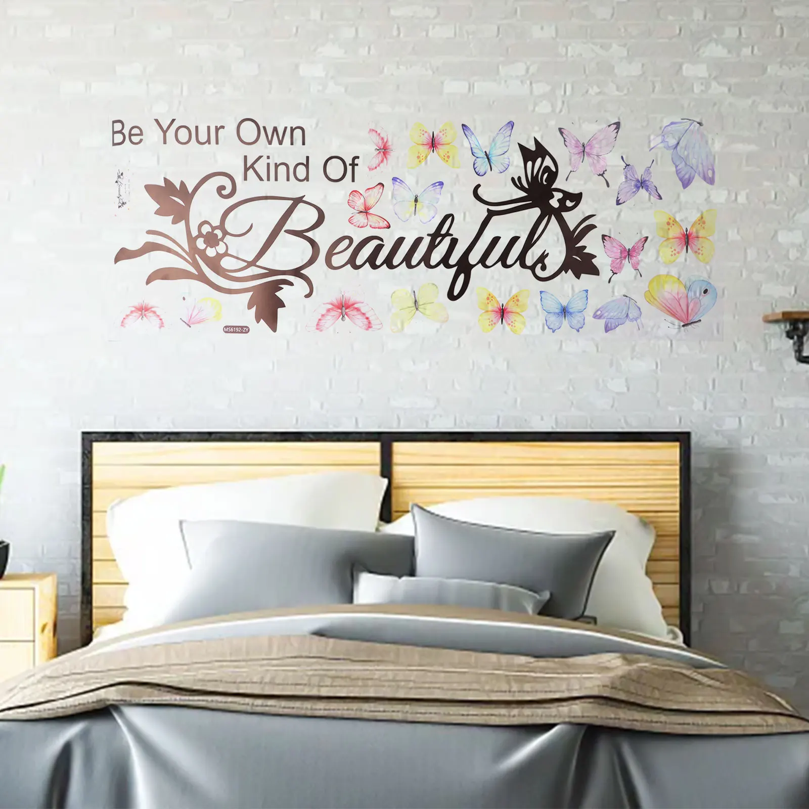 Features Vine Flowers Butterfly Floral Garden Wall Decals Adhesive Backing Butterfly Trees Floral Garden Wall Decals