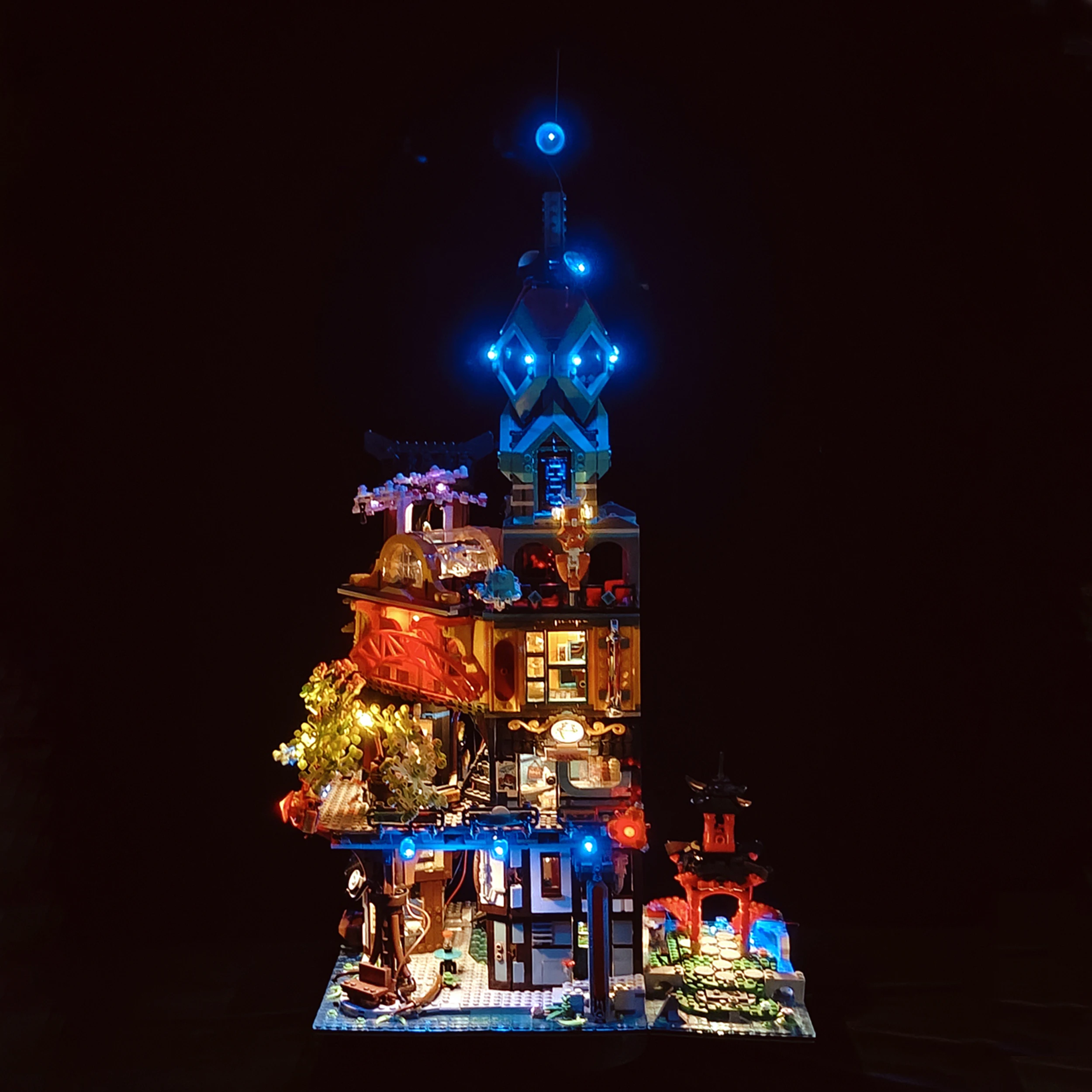 مكعبات بناء مع مصابيح ليد للأطفال ، مدينة موديل ، Moc ، عرض ، من من من من من من شجر الأطفال ، لعبة الطوب ، هدايا عيد الميلاد وعيد الميلاد #3