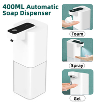 Automatic Inductive Soap Dispenser 400ml USB Rechargeable Foam/Gel/Spray Touchless Soap Dispenser for Bathroom Kitchen Office