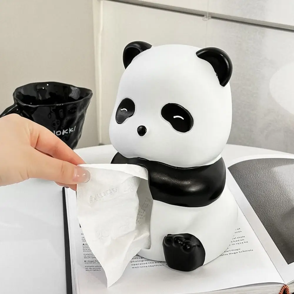 

Home Decoration Panda Paper Towel Case Cute Creative Tissue Storage Box Cartoon Multi-functional Paper Container Household