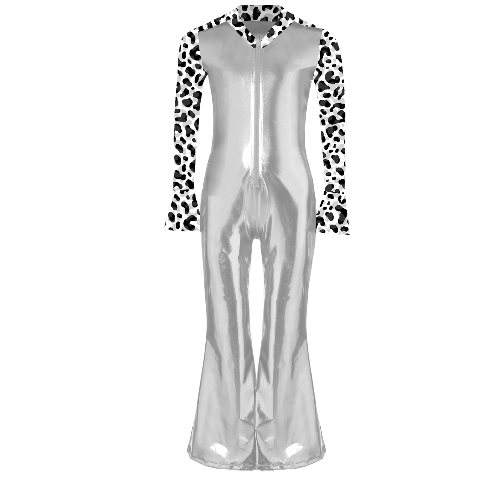 Crianças meninos hippie macacão 70s roupas rave disco traje sino-bottom calças impresso flares brilhante metálico desempenho traje