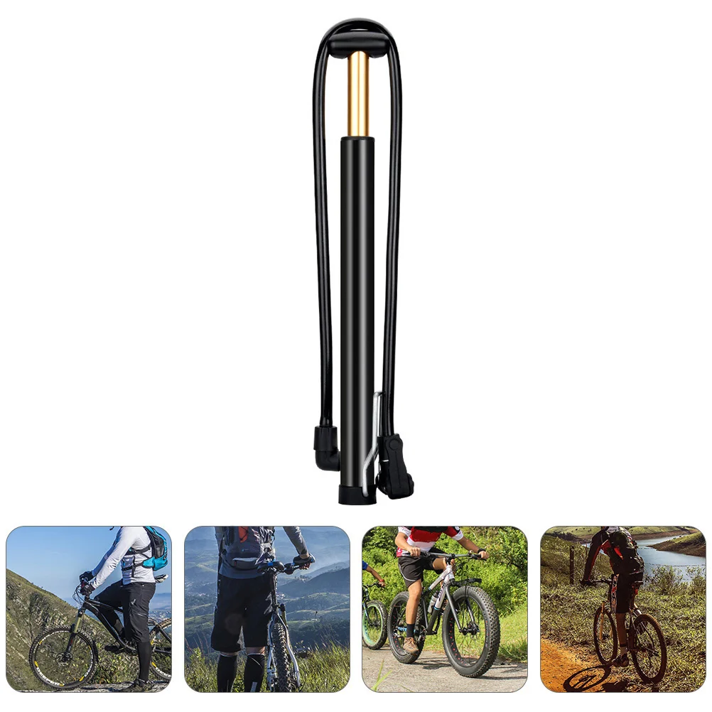 Portable High Pressure 90psi Bike Pump Compact Lightweight for Road Mountain Bikes Inflatable Ball Pump Air Nozzles Strap