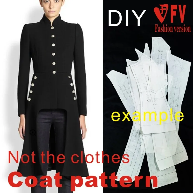 Ladies stand-collar handsome slim coat coat pattern garment cutting structure drawing BFY-54