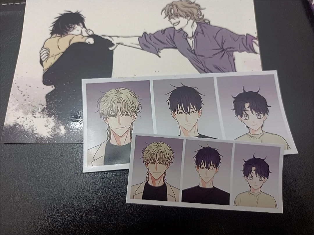 New Arrive 3Pcs/Set Korean Double Male Comics 물가의 밤/Night by the Sea 2Inches 1Inch ID Photo Free Shipping