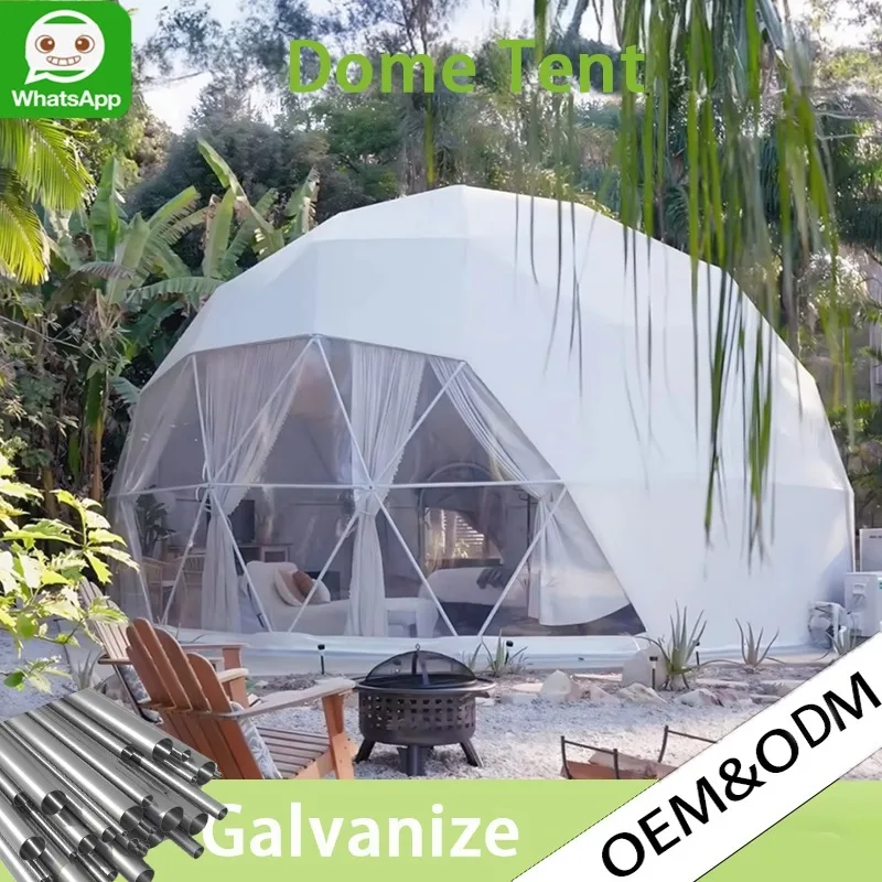 Outdoor Luxury Round Geodesic Dome Tent UV Protection Waterproof Durable Structure For Resort Homestay Glamping Accommodation