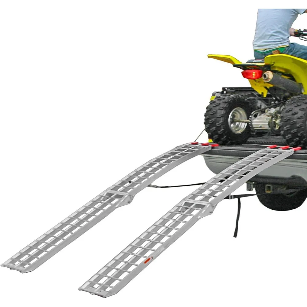 

7' 5" ATV Loading Ramps Aluminum Folding Serrated Rung Surface 1,500 Lb. Capacity for Pickup Truck Bed and Trailer