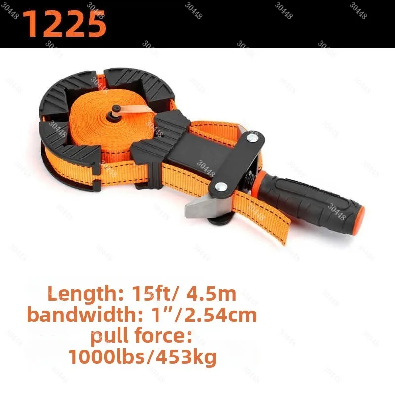 Pony Woodworking Clamp Special-shaped Fixed Canvas Belt Clamp Round Tightening Self-locking Ratchet Tightener Long Clamp 4.5m