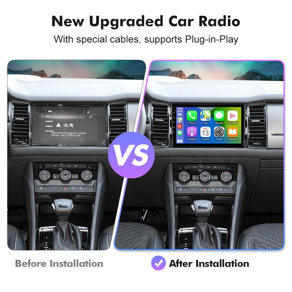 2026 new! 10.1 Inch Android 14 Car Radio For Skoda Kodiaq 2016 - 2021 Carplay Auto Stereo camera 2 din 8 CORE QLED voice contol