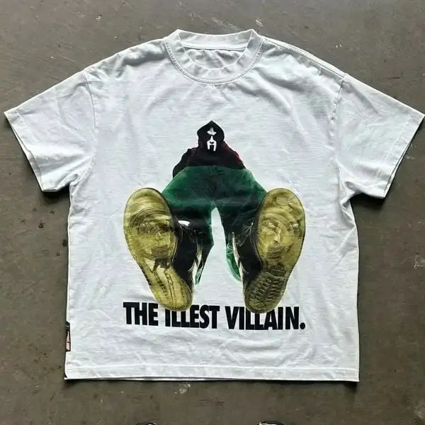 T-Shirt mit amerikanischem Hip-Hop-Charaktermuster - Lässiges und modisches Oversize-T-Shirt - Retro-Herren-T-Shirt – Detail 5