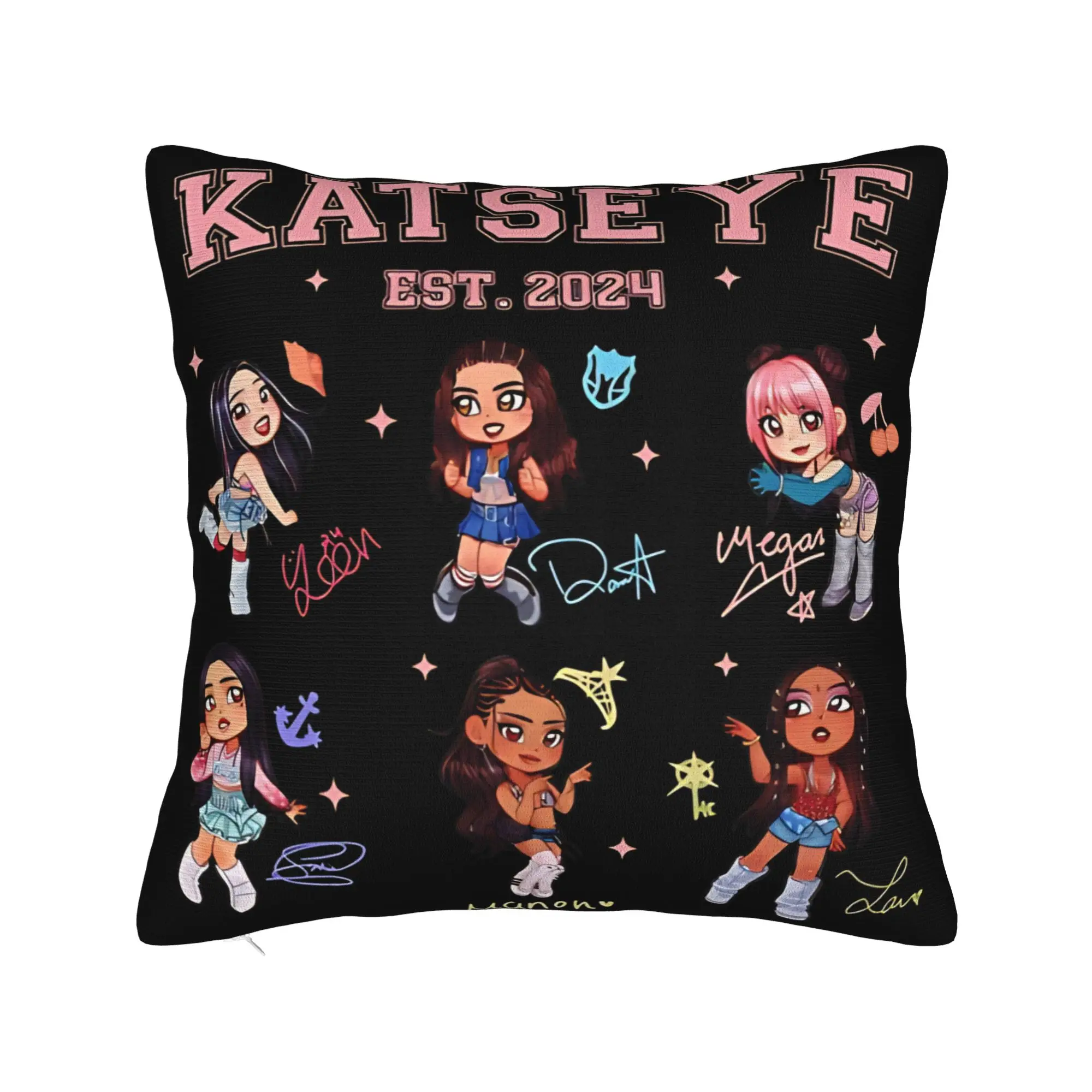 Katseye All Member Pillow Case  Novelty Pillow Cover Soft Pillowcases For Living Room Chair