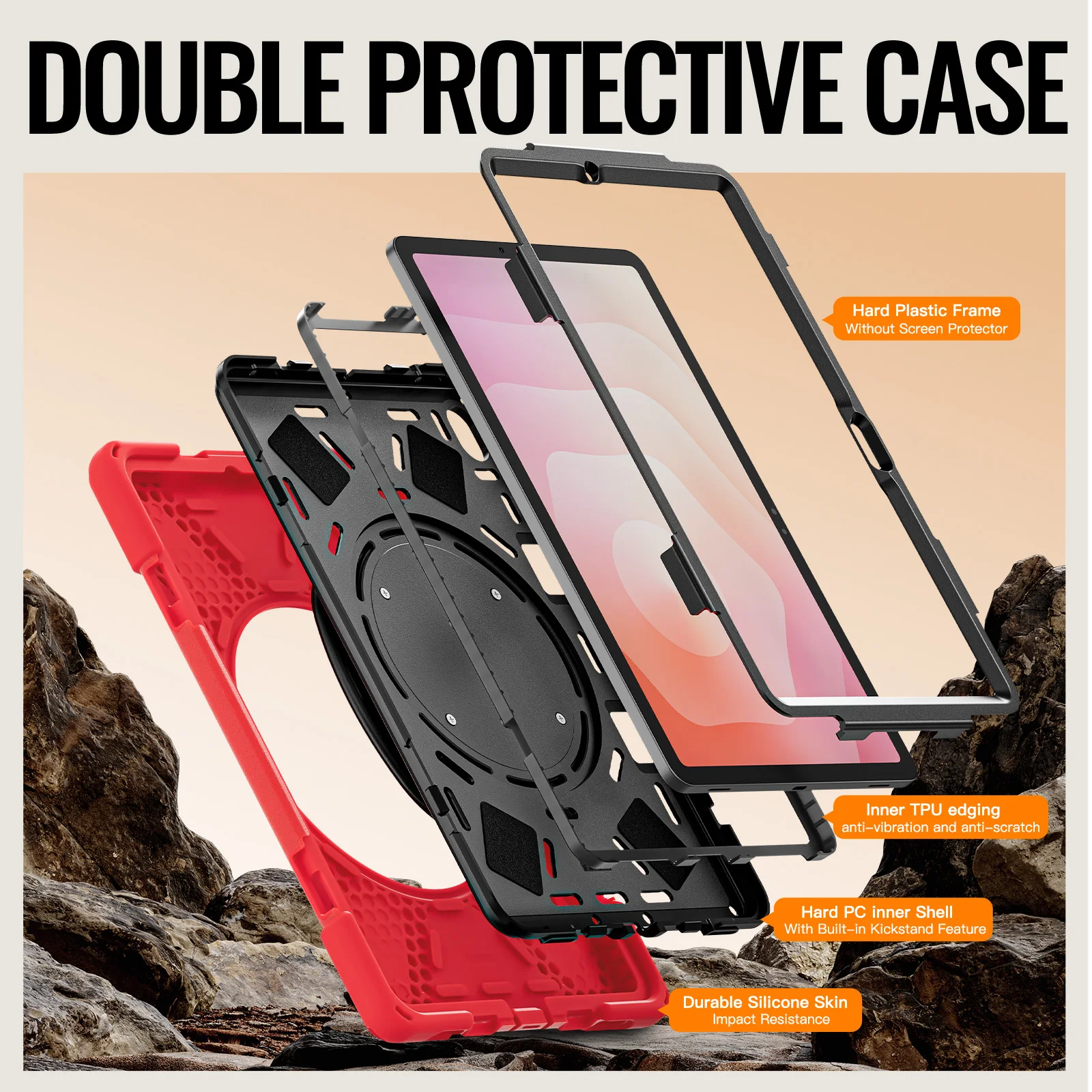 360 Rotating Case For Samsung Galaxy Tab S11 2025 11.0 inch SM-X730 SM-X736 SM-X736B Stand Handle Grip Cover With Shoulder Strap