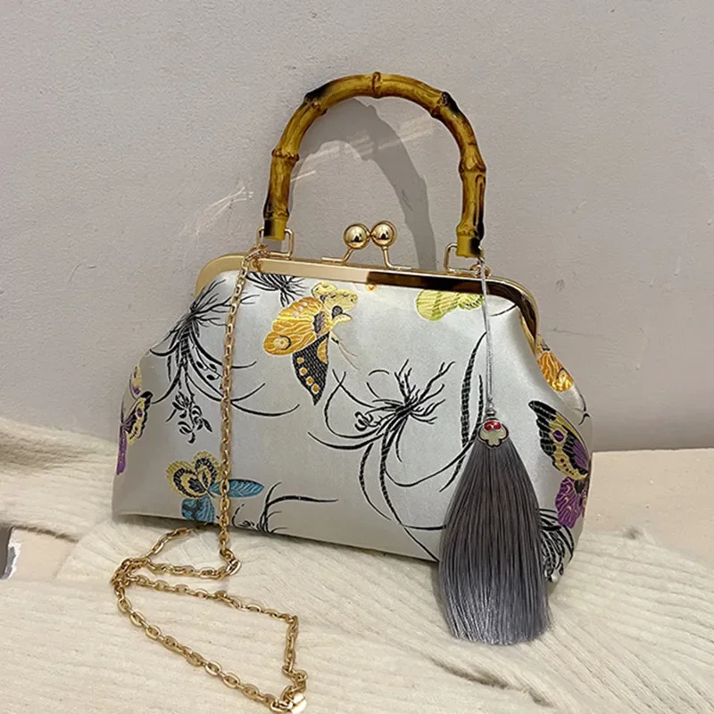 Luxury Embroidery Evening Bag Vintage Fashion Wedding Style Bags Tassels design Women Handbags Purses Shoulder Crossbody Bags