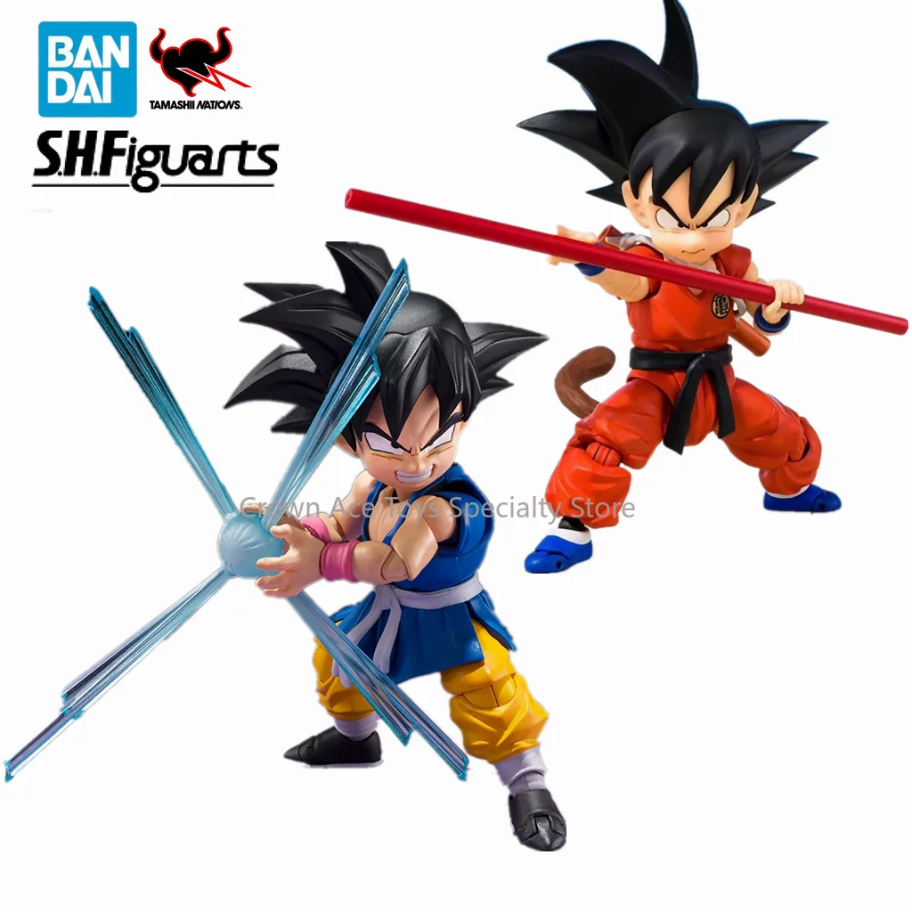 

Bandai S.H.Figuarts Dragon Ball Young Son Goku Kamihamiha GT Challenge Anime Figure Trendy Toys Kakarotto Action PVC Model Gifts