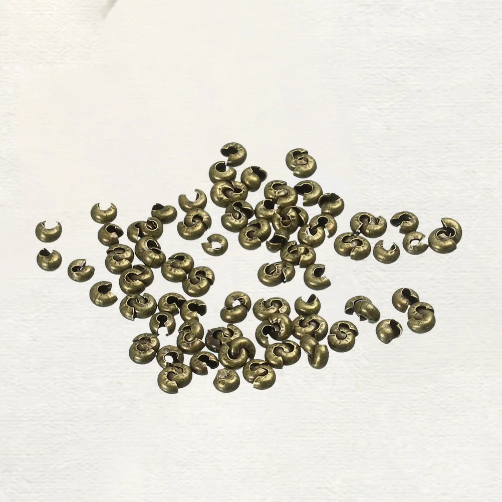 

300 pcs Copper Crimp Beads Brass Diy Jewelry Making Tube Spacers For Bracelet Necklace Earring Repair Craft Projects