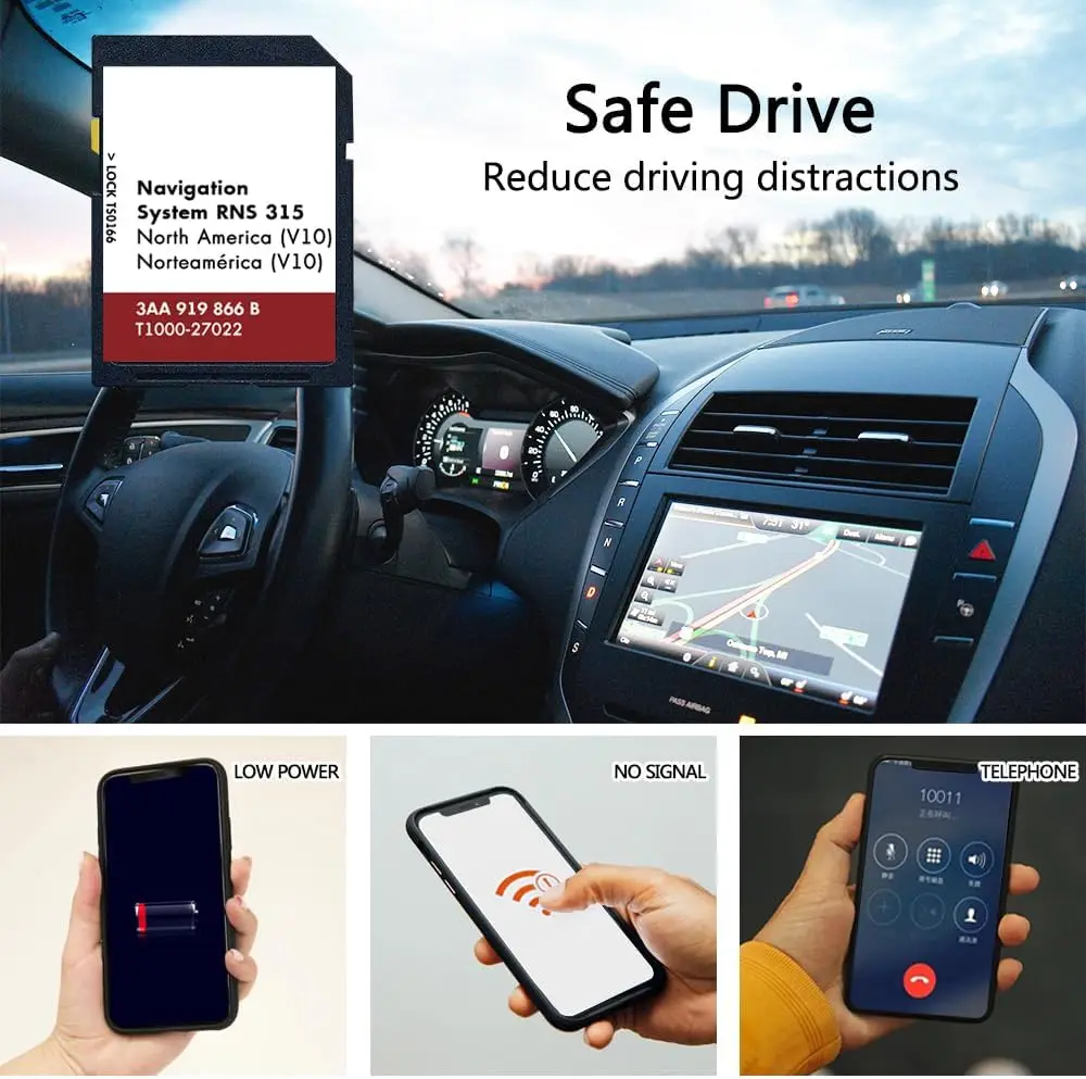 أحدث بطاقة SD للملاحة بنظام تحديد المواقع V10 RNS 315 تم تحديثها خرائط أمريكا الشمالية لـ 2011-2015 Eos Beetle Golf Jetta Passat Tiguan