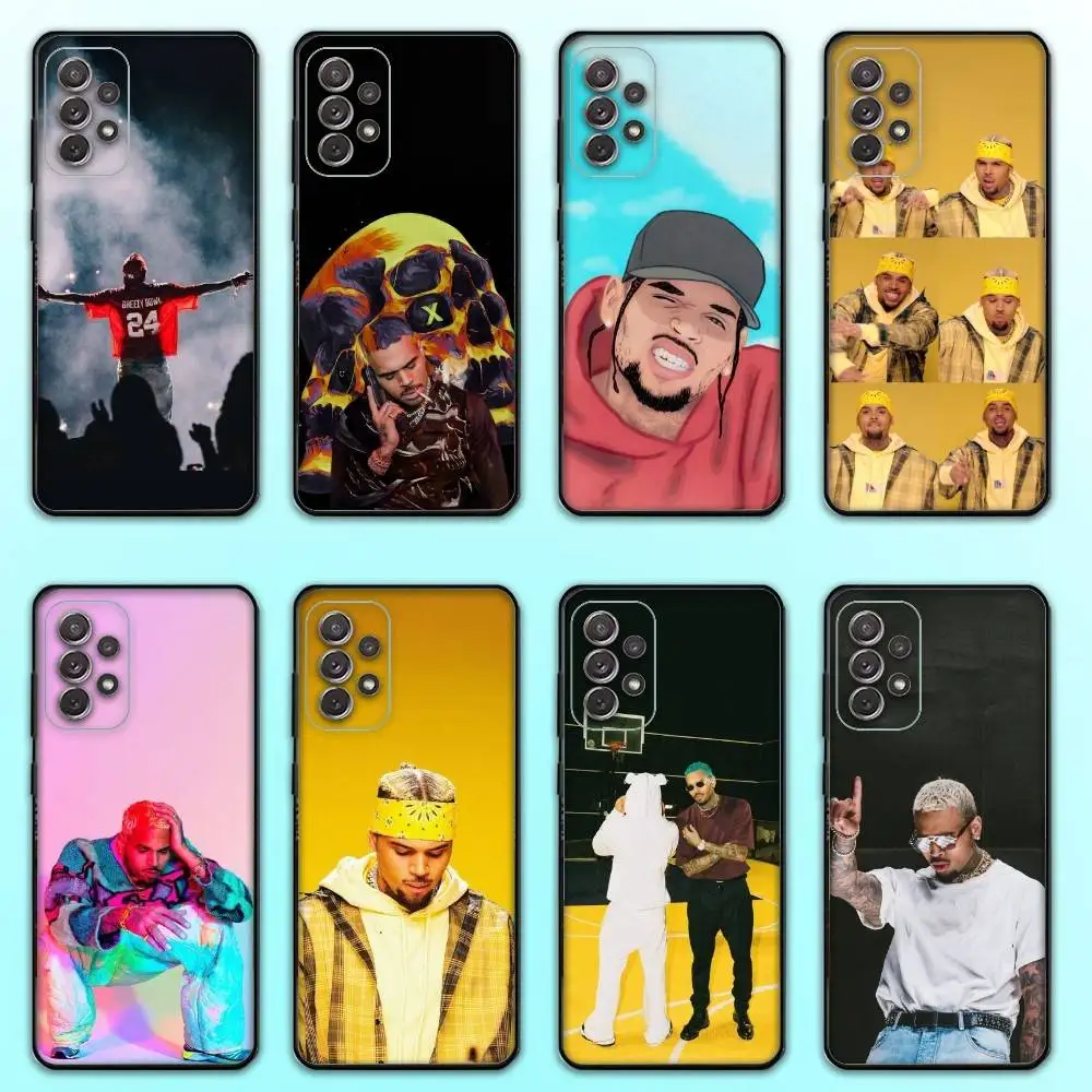 

Rapper C-Chris B-Brown Phone Case For Samsung S 25,24,23,22,30,21,10,9,Ultra,Plus,Lite,FE,4,5 G Soft Black Case