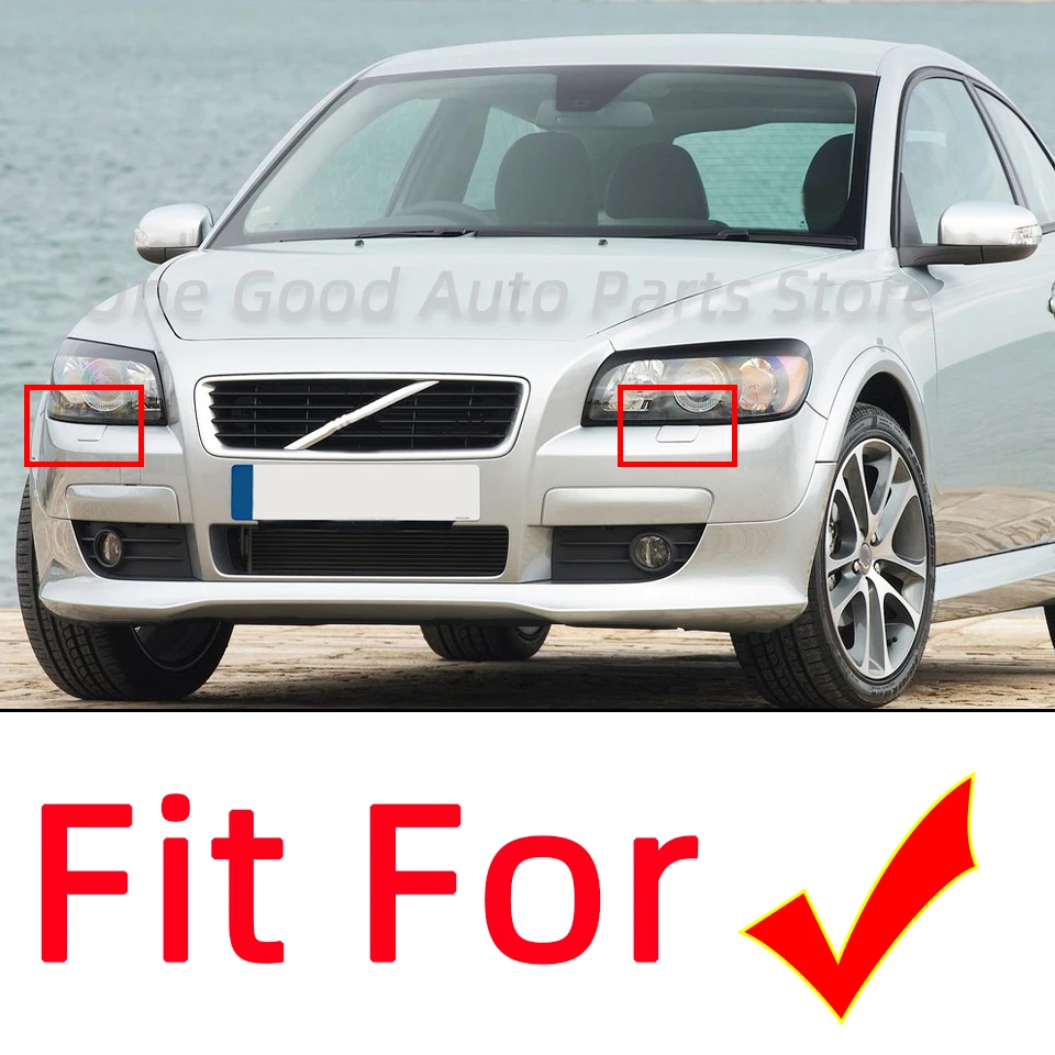 Front Bumper Headlight Washer Nozzle Jet Cover Cap For Volvo C30 2008 2009 2010 30655933/30655934 Headlamp Cleaner Spray Lid
