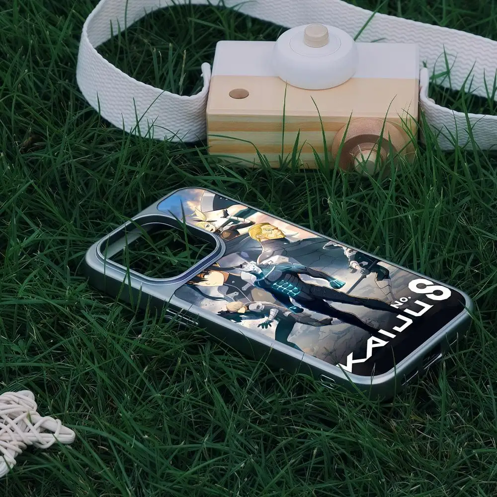 K-Kaiju Anime No. 8 Phone Case For iPhone 17 16 15 14 13 12 Pro Max Plus HD Metal Frame Carbon Fiber Hard Shell view 3