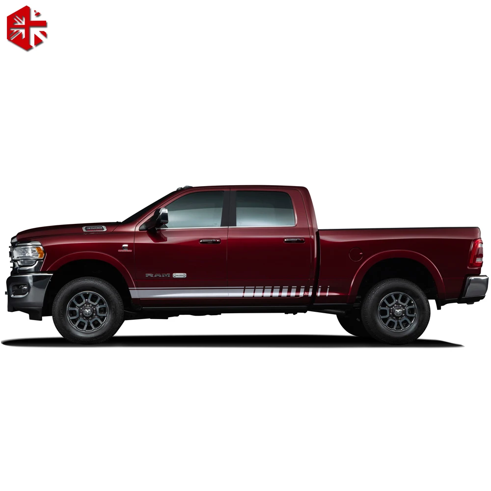 2pieces Car Body Door Side Stripes Skirt Decals Stickers For Dodge Ram 1500 TRX Classic 2500 3500 Chassic CAB 2009-2022 - view 5