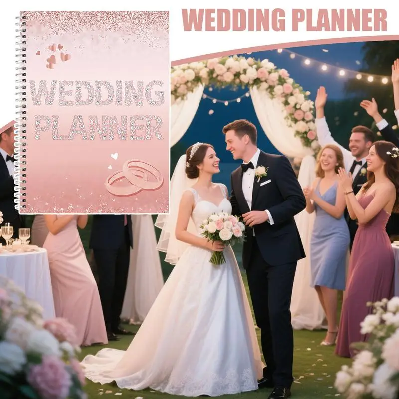 งานแต่งงาน Book Planner หนังสือเจ้าสาวสําหรับการวางแผนงานแต่งงานนับถอยหลัง Notebook Agenda สมุดภาพความงามสําหรับฮันนีมูน Journaling