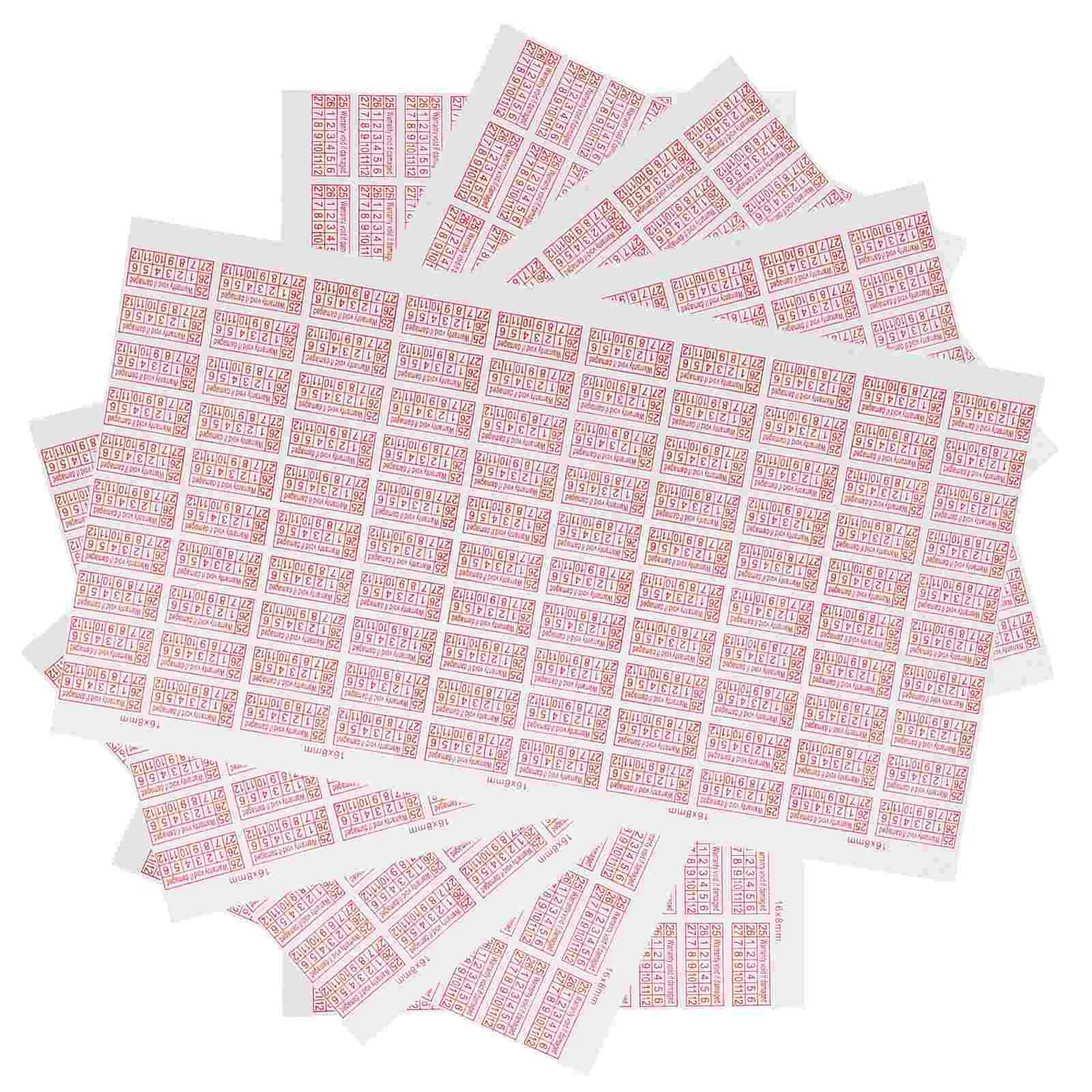 5 Sheets Stickers Clear Tamper Evident Labels Anti Tear Fragile Seals Quality Control Approval Tags File Folder Labels