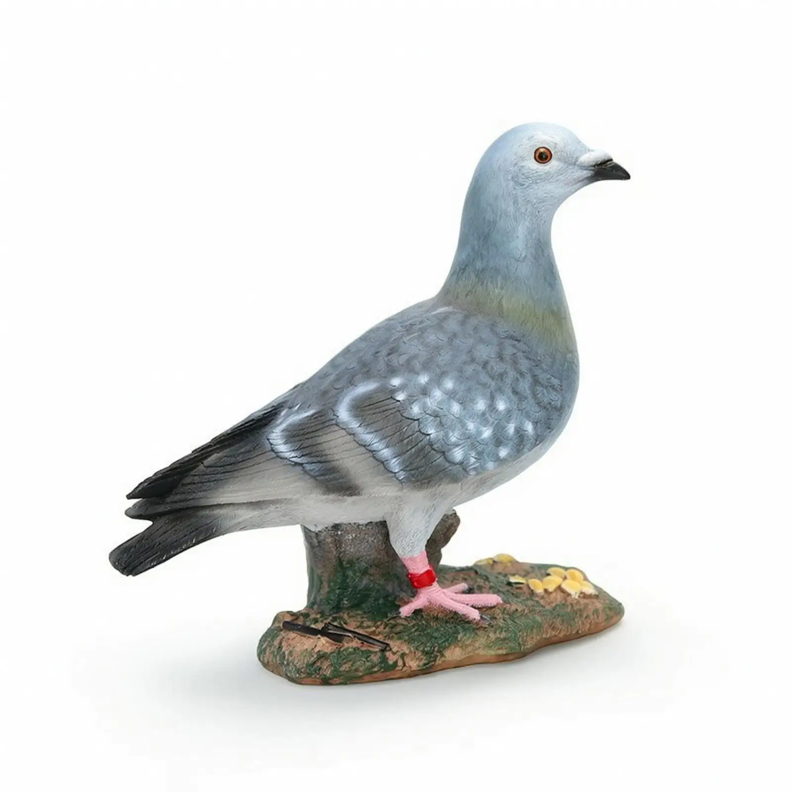 Pigeon Figurine Resin Pigeon Statue with Base Realistic for Courtyard, Gardeners