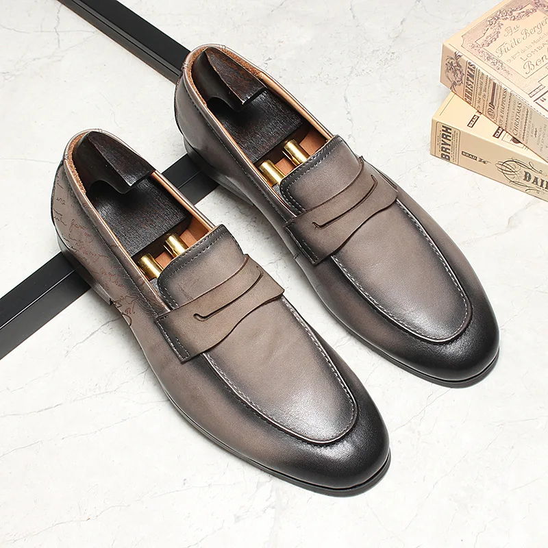 

New Fashion Men's Loafers Leather Shoes Business Comfortable Breathable Men Shoes
