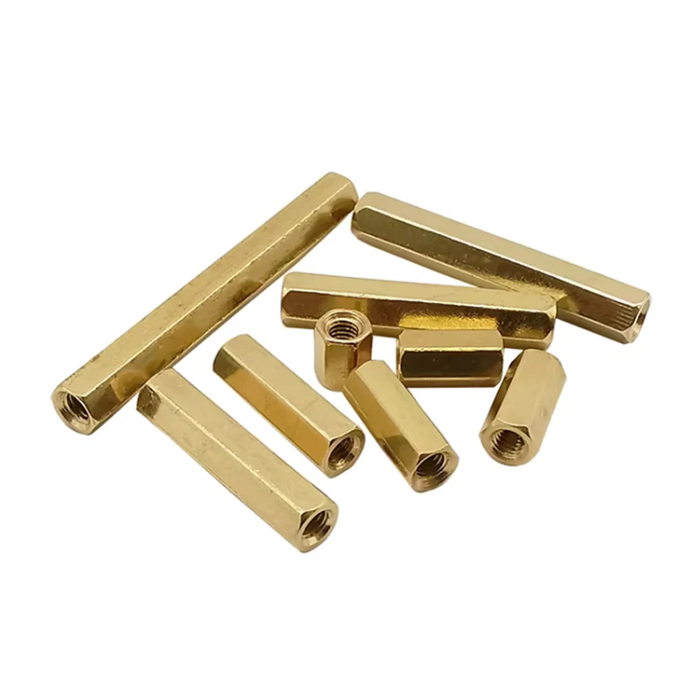 10Pcs M3 Female to Female Brass Hexagonal Studs Spacers Screw Standof Hollow Pillars 6MM-40MM