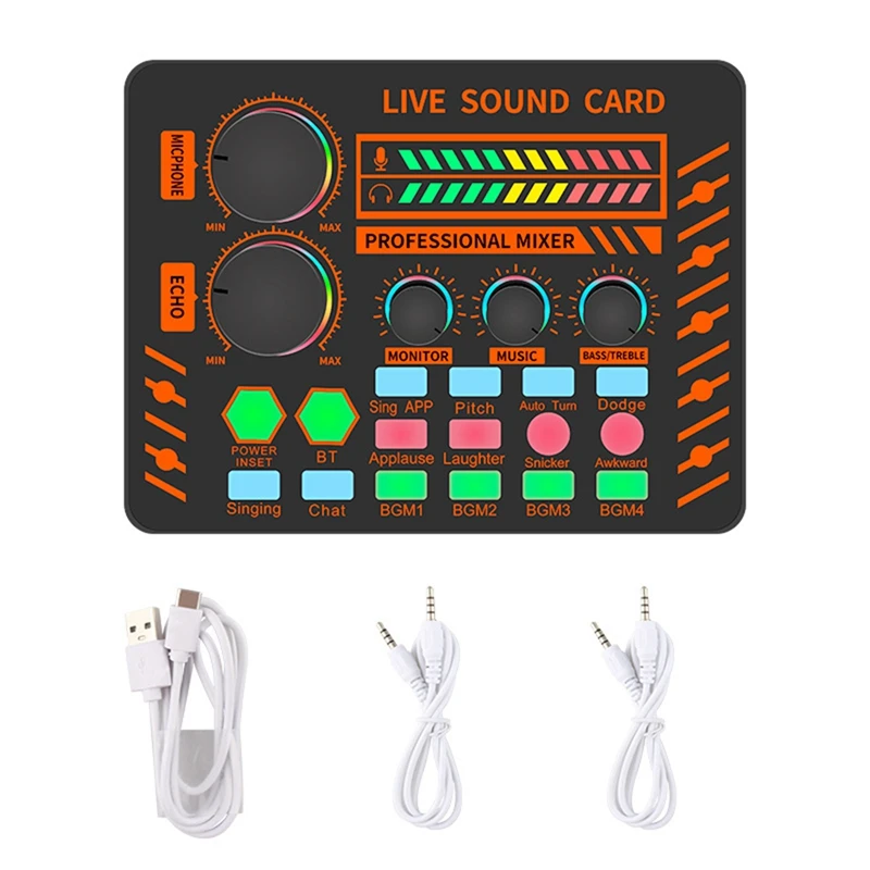 S25 Sound Card Audio Recording Mixer Accessory Parts Professional Live Broadcast Equipment Phone Computer Universal