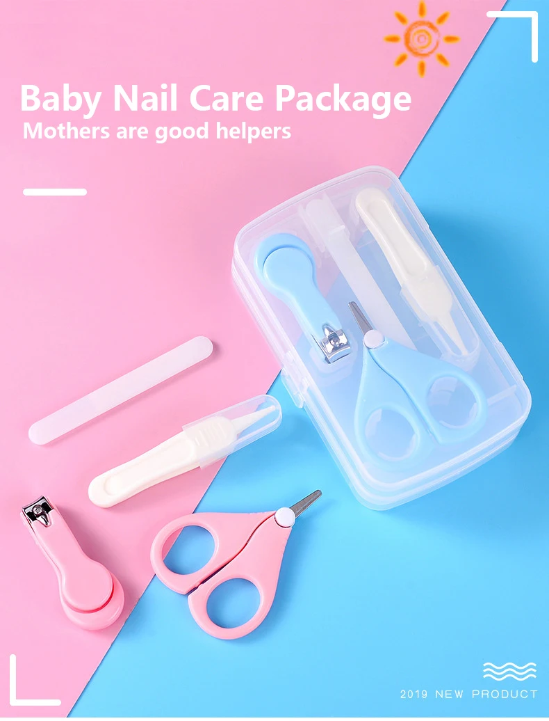 4 Pcs Baby Nail Care Scissors Gorgeous Set Infant Safety Nail Cutter Nail Scissors Suit Newborn Baby Cleaning Tool Nail Care Kit