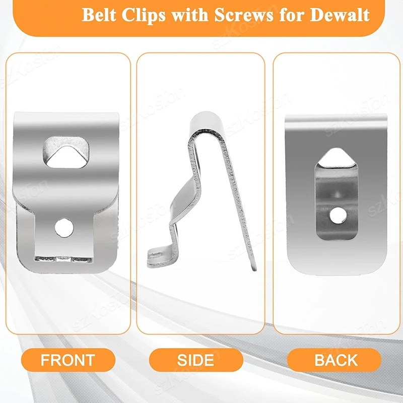 Stainless Steel Replacement Belt Hook Clip for Dewalt N268241 Fit for 20V Power Tools DCD980 DCD985 DCD980L2 DCD985L2 6Packs