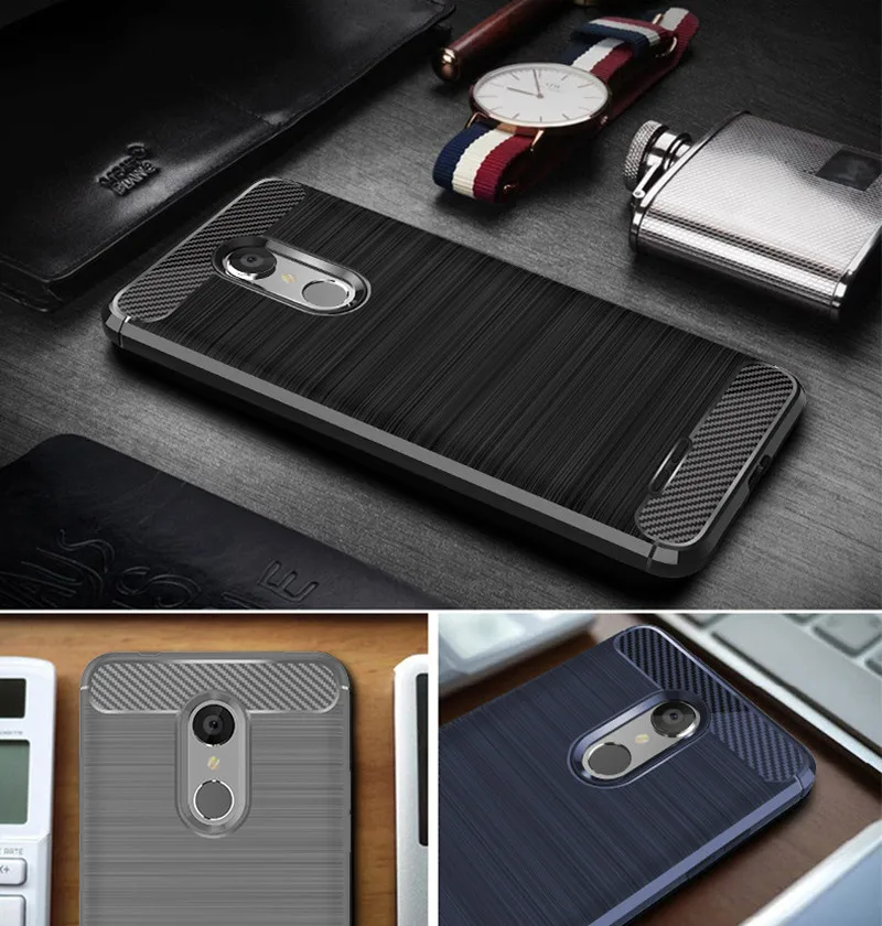 For LG X4 Plus X4+ Silicone Case Carbon Fiber Back Cover for lg x4 k30 Phoenix Plus LG Harmony 2 Soft Shockproof Phone Case