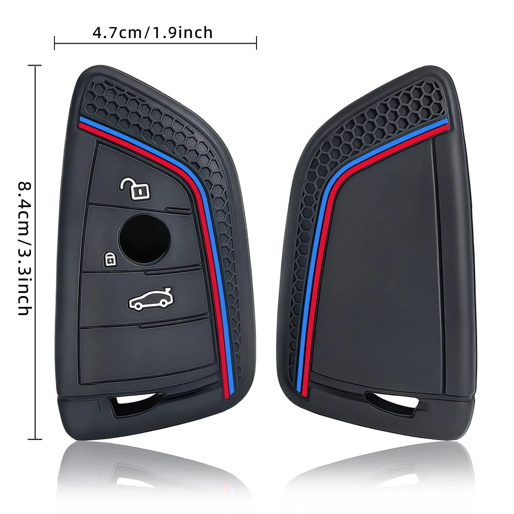 Silicone Remote Car Keychain Holder Key Case Cover for BMW F48 F46 F10 F20 F30 X1 X2 X3 X4 X5 X6 Z4 1 2 3 4 5 6 7 Serie 7 Wallet view 6