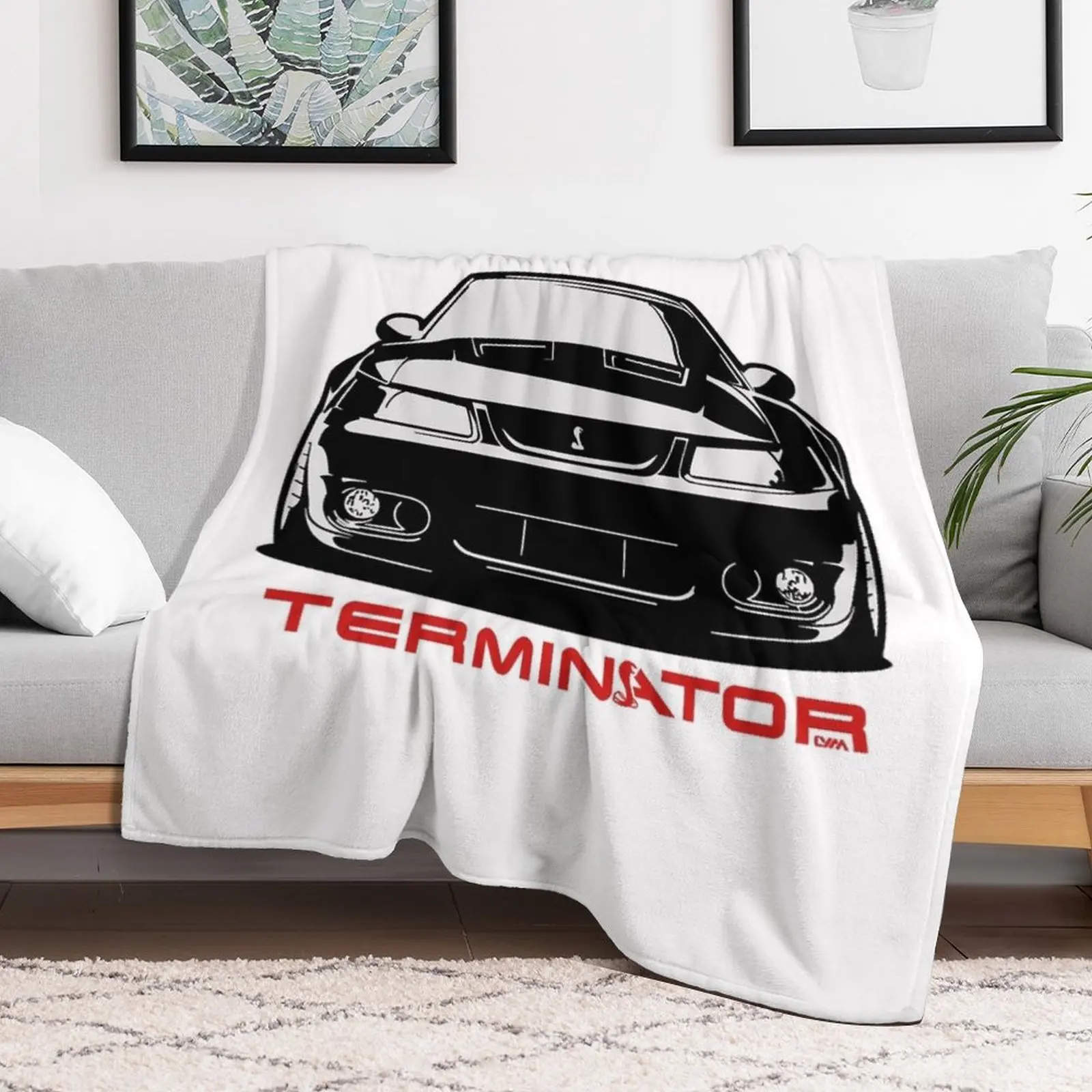 Mustang Cobra Terminator Throw Blanket wednesday Beach Thins Blankets