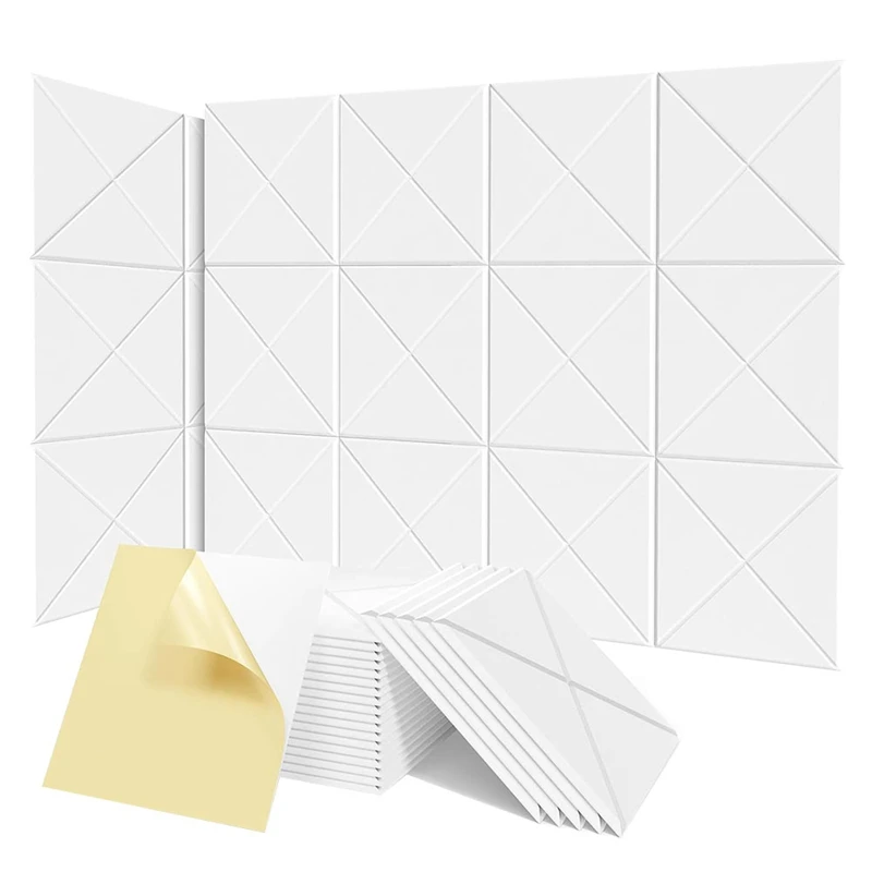 

12Pack Acoustic Panels With Self-Adhesive, 12X12x0.4Inch Sound Proof Foam Panels, Sound Absorbing Tile For Walls