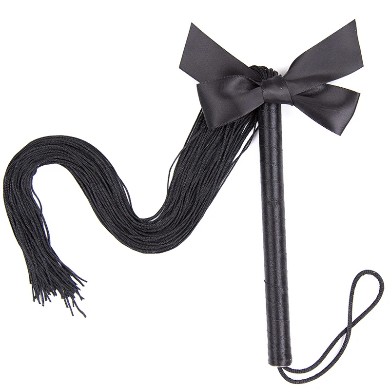 45CM Nylon RopeTassels Horse Whip,HorseRiding Equestrian Training Whip With PU Leather Handle Suitable for Cosplay