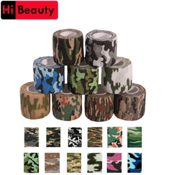 Cinta de vendaje de camuflaje elástica flexible autoadhesiva desechable, cinta para MANGO de tatuaje, envoltura de tubo de agarre, coderas, 5x450, 1 rollo