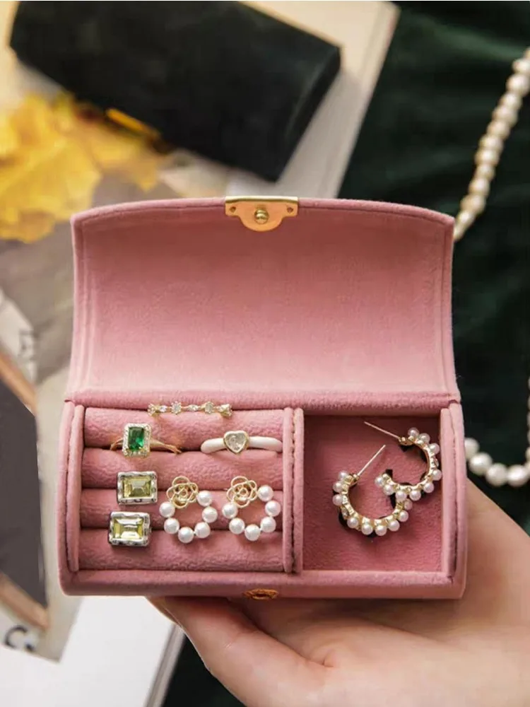 Mini Portable Small Jewelry Storage Box Travel Ring Necklace Earrings Organizer Containers Jewelry Case Display Storage Boxes