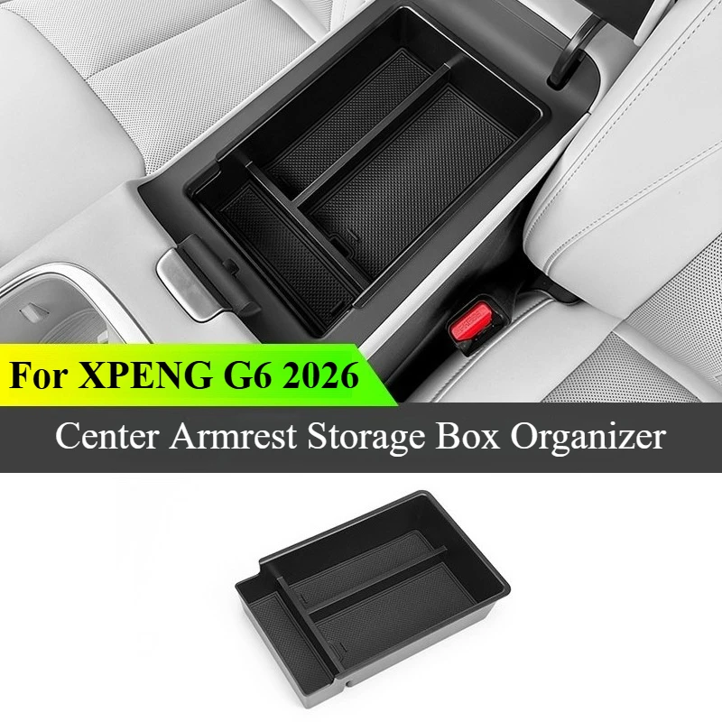 xpeng-g6-2026用：センターアームレスト収納ボックスオーガナイザー-tpe製インナーコンソールインサートトレイ、カスタムフィット