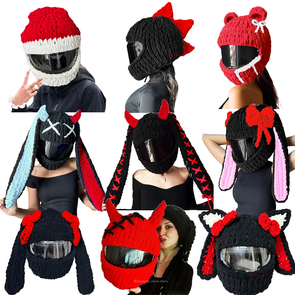 New Christmas Plush Cover Motorcycle Helmet Accessories Motocross Full Face Woman Helmet Decoration Helmet Cosplay Styling