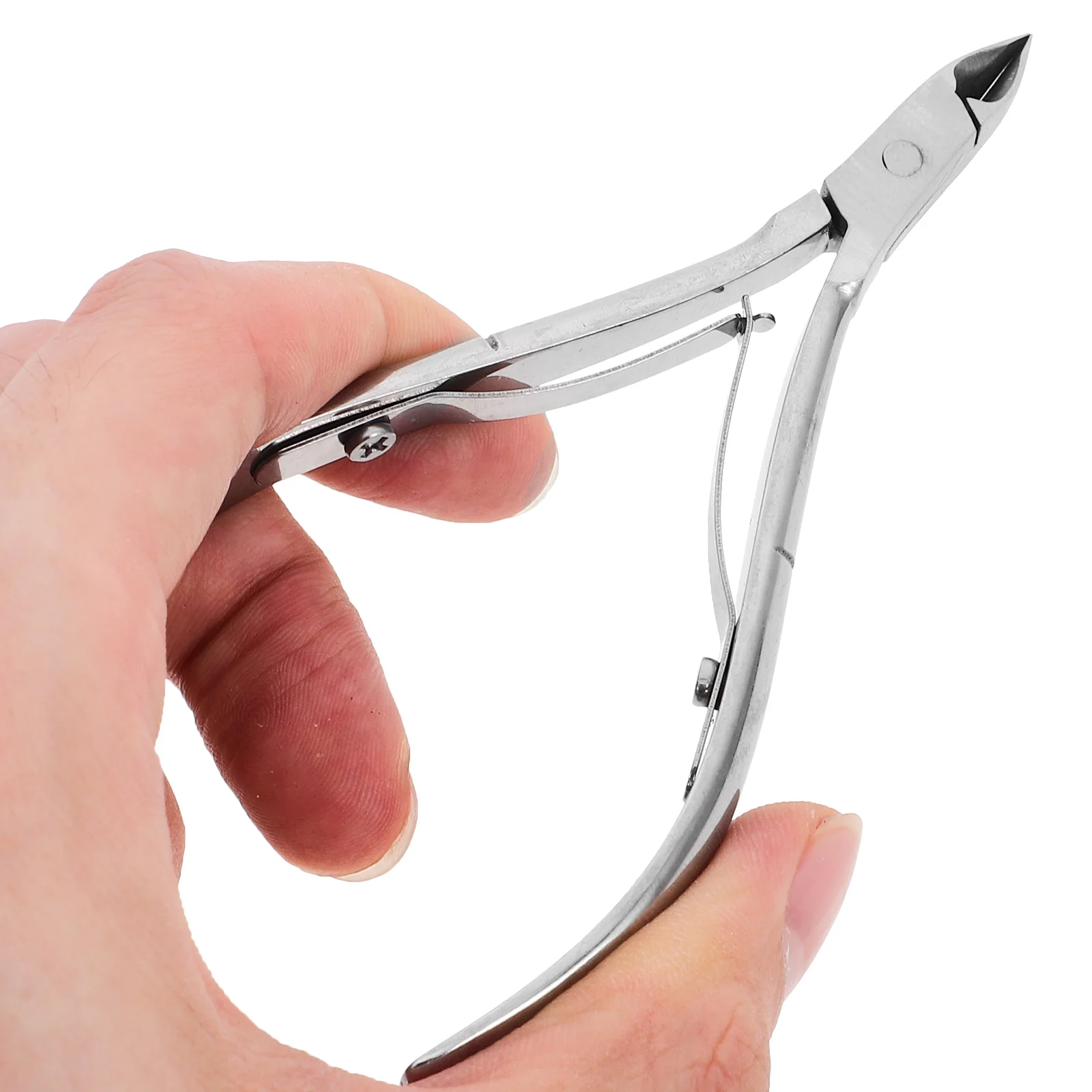 قراص أظافر من الفولاذ المقاوم للصدأ لتقليم البشرة وأظافر القدم، فك طويل، صلابة عالية، مقبض فولاذي ناعم غير قابل للانزلاق، سهل الاستخدام