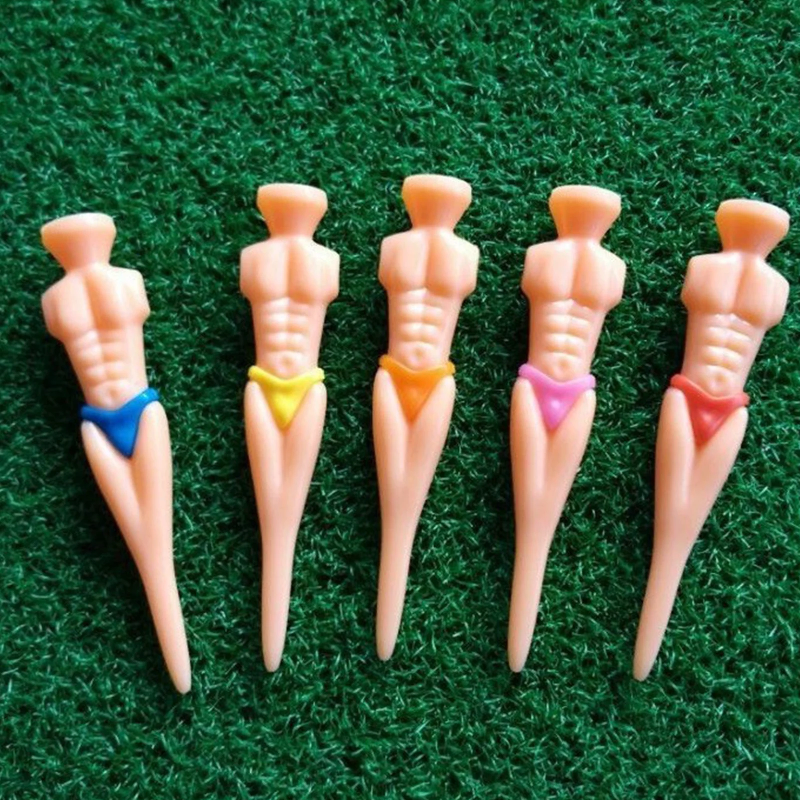 10Pcs Assorted Color Funny Bikini Male Model Golf Tees Golfers Practice Training Accessories