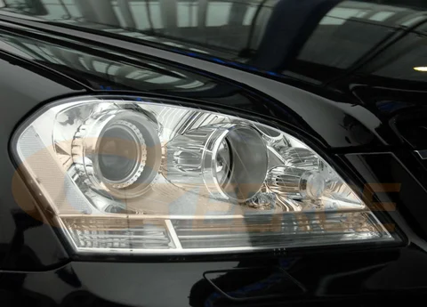 Для Mercedes-Benz M-класса W164 ML 2005-2010 2011: Комплект сверхъярких светодиодных кольцевых фар (ангельские глазки) с функцией динамического переключения режимов (A/W) и поворотников SMD LED