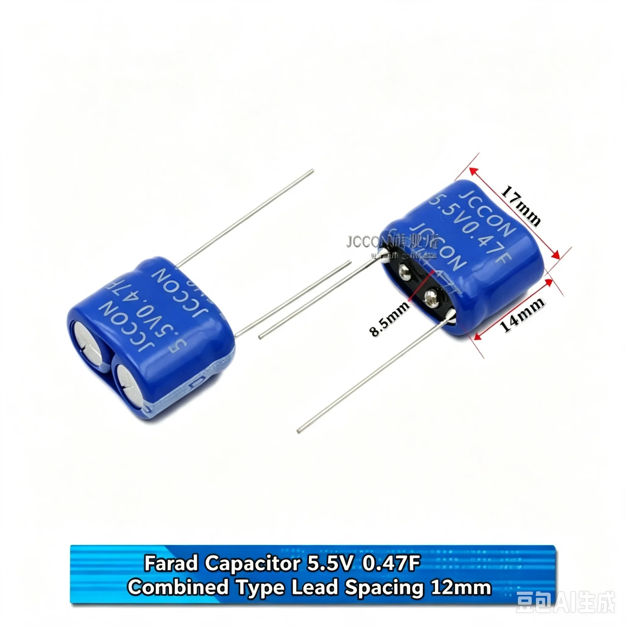 5pcs Supercapacitor 5.5V 0.47F, 5.5V 1.0F, 5.5V 1.5F, 5.5V 2.5F, 5.5V 5.0F, 5.5V 10F Farad Wound Combination