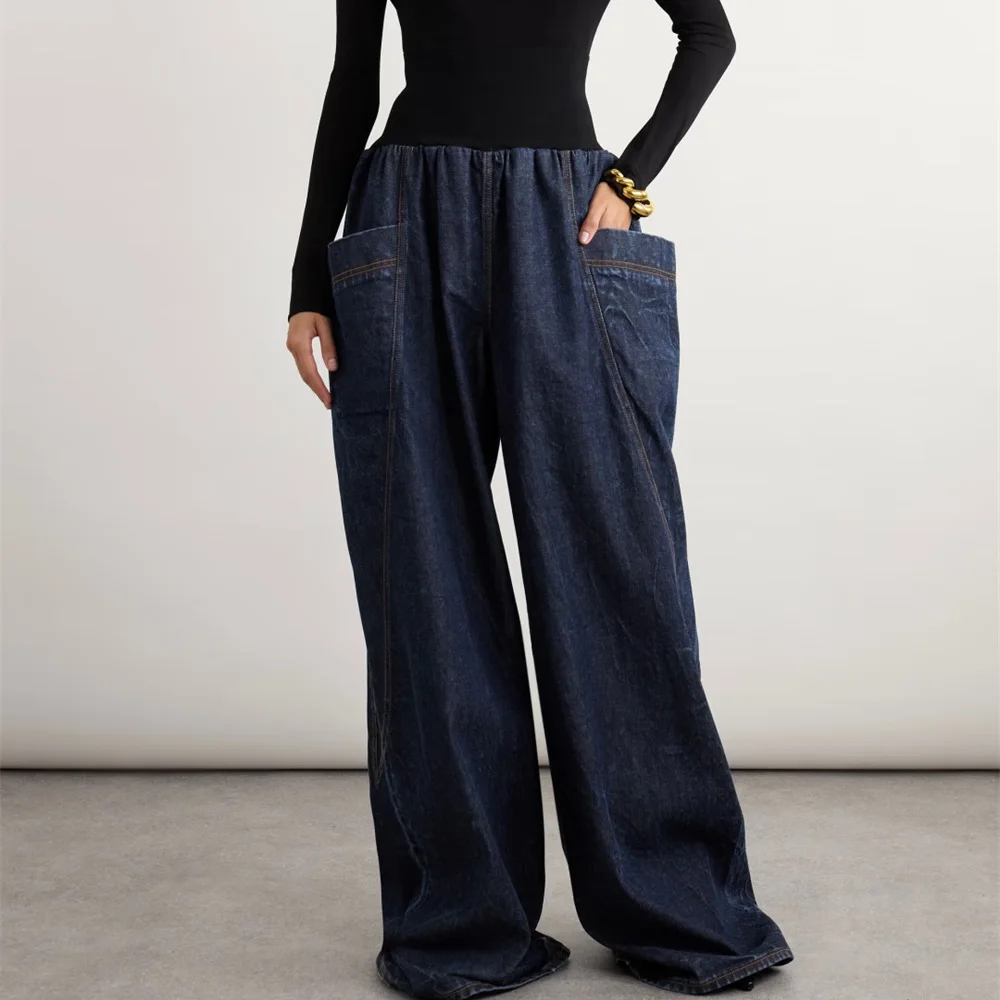 

Женская одежда 2026: джинсы свободного кроя, с высокой талией, широкие брюки, новая мода Y2K, универсальные длинные брюки