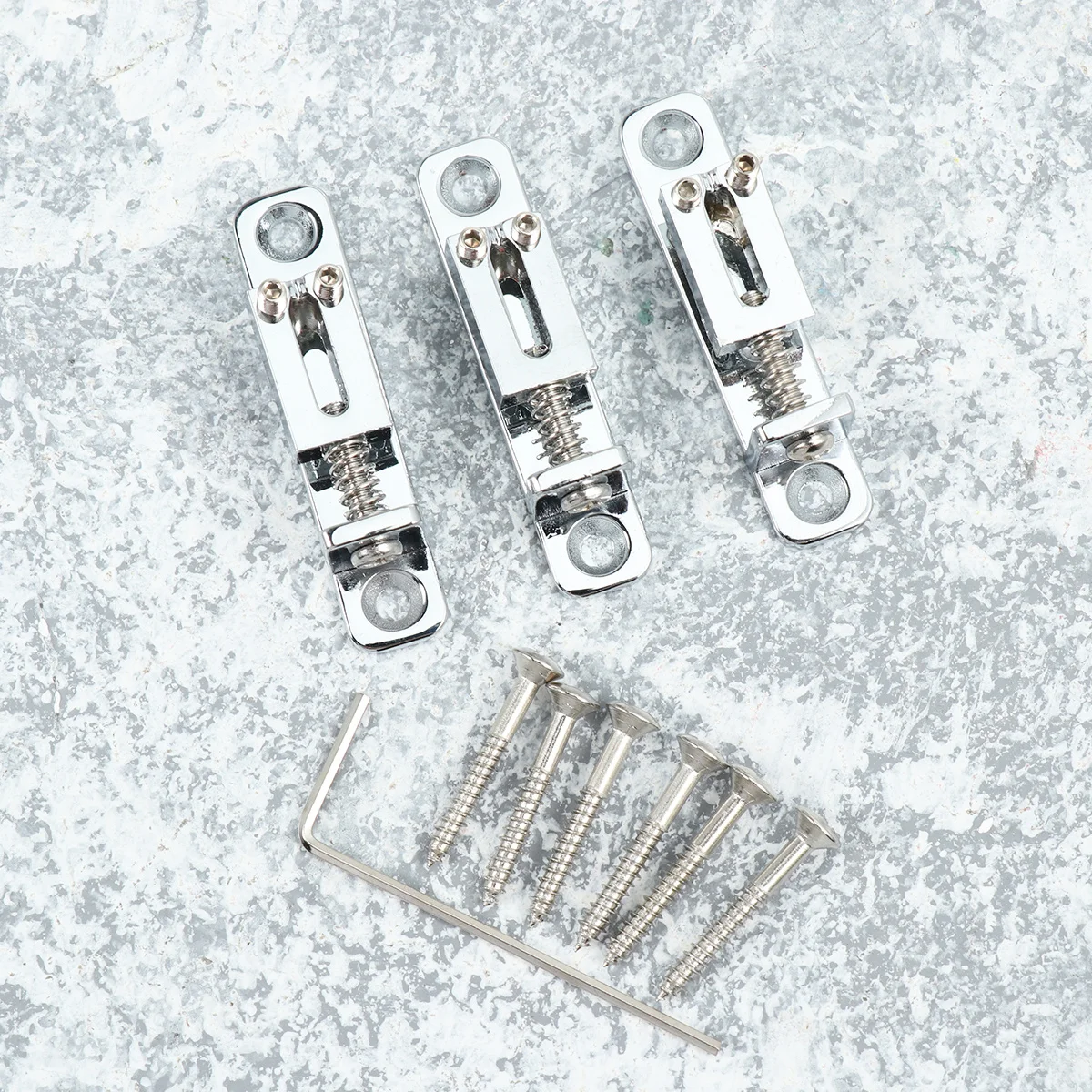 

3 PCS Guitar Bridge Saddle Single Adjustable Ebony Electric Accessories Silver