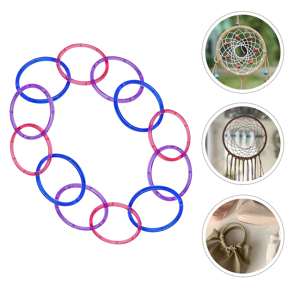 12 Pcs Pearlescent Wind Chime Hat Dream Catcher Handmade DIY Supplies Acrylic Macrame Hoops