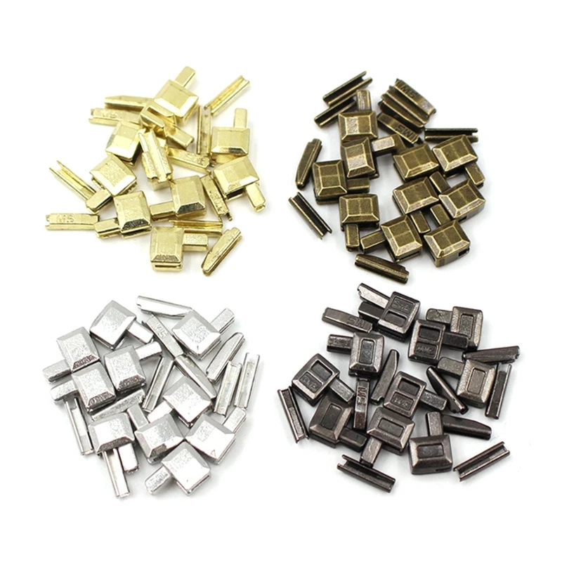 40sets #5 Zipper Repair Kits Metal Retainer Insertion Pin Zipper Top/Bottom Stop Metal Zipper Sliders Retainer