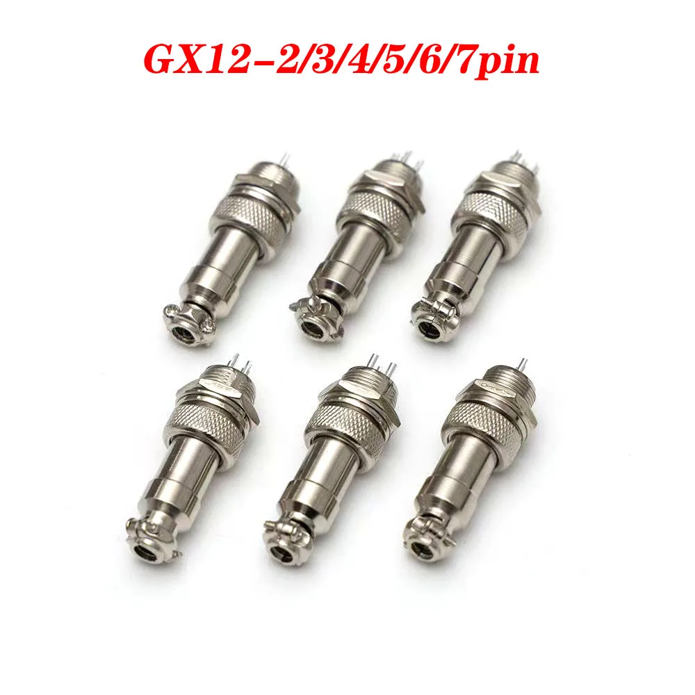 

20Set GX12 - 2/3/4/5/6/7Pin Male Female Butting Wire Cable Circular Aviation Socket Plug Panel Connector Dropshipping